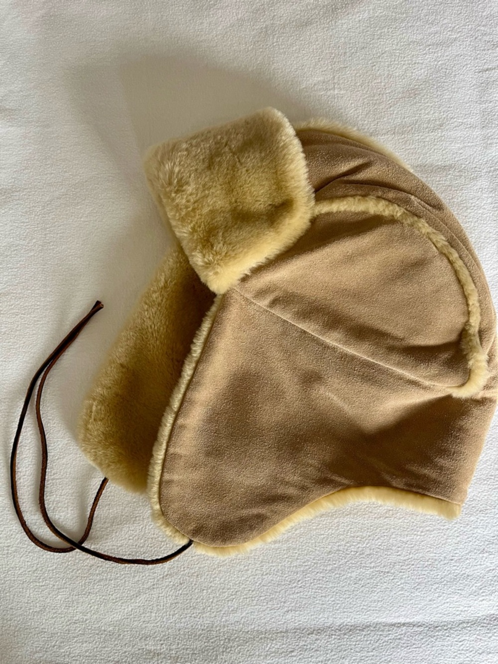 GAP NEW Shearling Trapper Hat in Camel